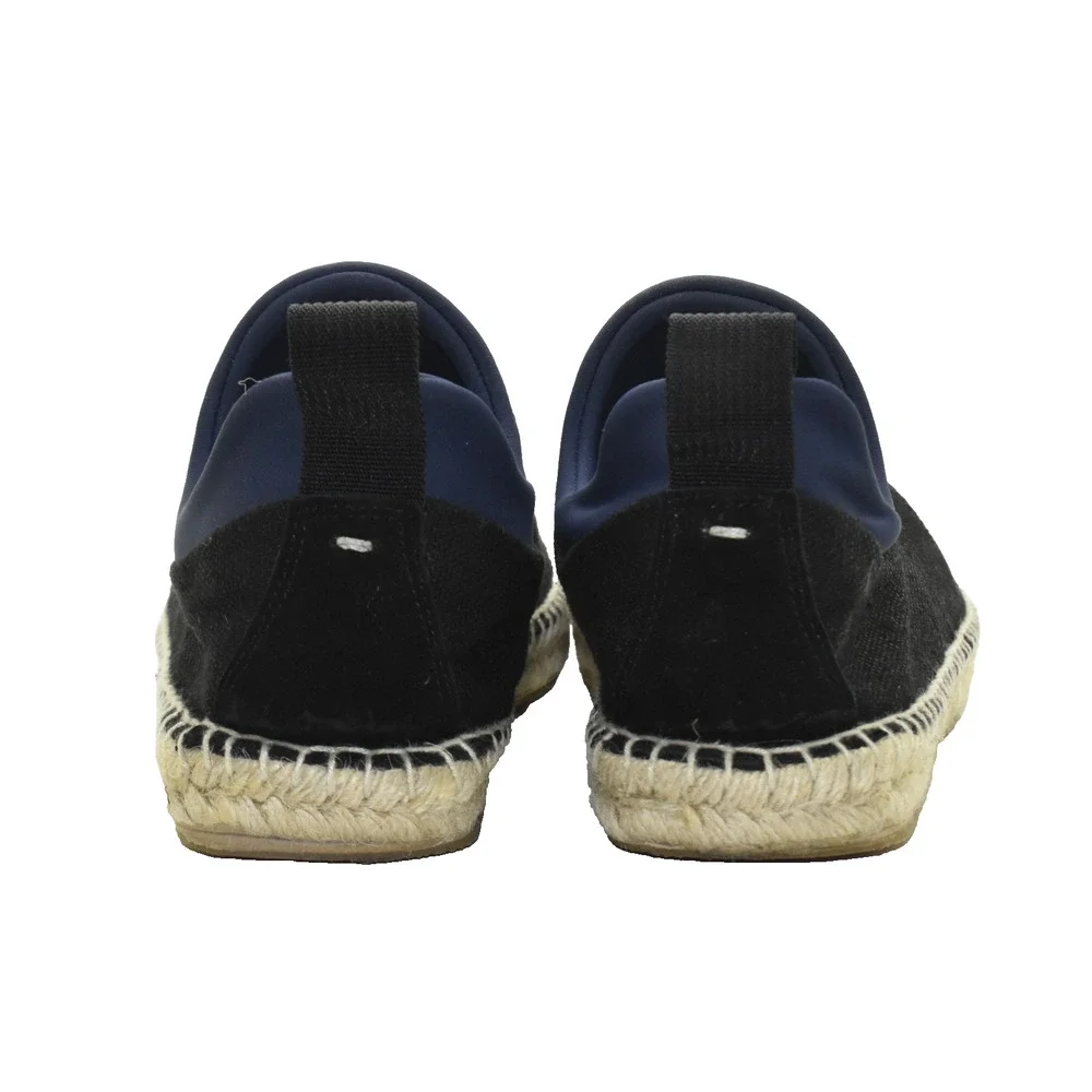 D0 Auth MAISON MARGIELA Black Canvas & Neoprene Espadrille Loafer Shoes Size 44